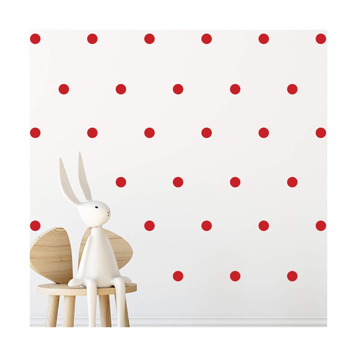 StickerDeen | Polka Dot Circles Round Shape Style Decoration Removable Wall Art Vinyl Decal Stickers | (Pack of 112) (Red)