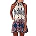 Women Dress,Haoricu 2017 New Summer Womens Chiffon Sleeveless Flower Party Loose Casual Beach Dress (S, Color 1)