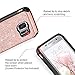 BENTOBEN Case for Galaxy S7 Edge, Luxury Glitter Bling 2 in 1 Hybrid Hard Covers Laminated Sparkly Shiny Faux Leather Chrome Shockproof Bumper Protective Case for Samsung Galaxy S7 Edge, Rose Gold