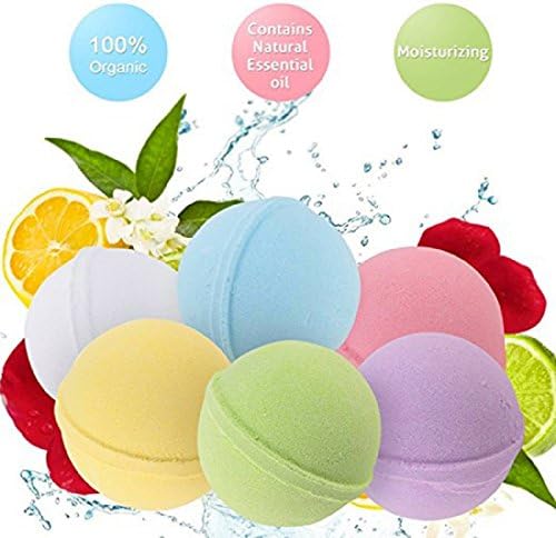 6 Large Bath Bombs Ultra Lush Essential Oil - Handmade Spa Bomb Fizzies - Organic and Natural Ingredients, Skin Relaxation Shower Bomb