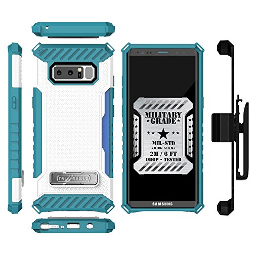 Galaxy Note 8 Case, Trishield Durable Rugged Heavy Duty Phone Cover With Detachable Lanyard Loop Belt Clip Holster And Built in kickstand Card Slot For Note 8 - Parasailing