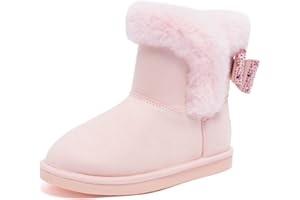 Juicy Couture Girls Winter Boots Warm Insulated Fashion Booties Mid Calf Outdoor Snow Boot for Toddler/Little Kid/Big Kid