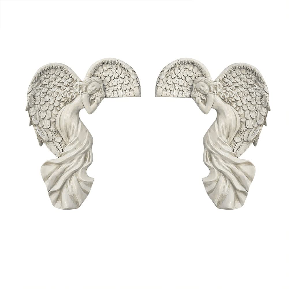 Vintage Angels Door Frames Decoration, 2 Pack Door Frame Angel Wings Sculpture, Small Angel Wings Wall Sculpture, Unique Home Decoration Wall Sculpture