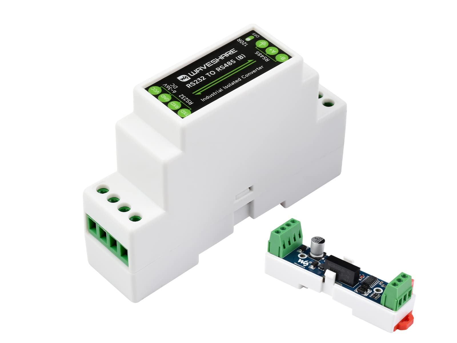 RS232 to RS485 Converter Active Digital Isolation Serial Converter Rail-Mount Serial Server with Multi-isolation Protection, up to 1.2km Transmission Distance, Safe and Stable