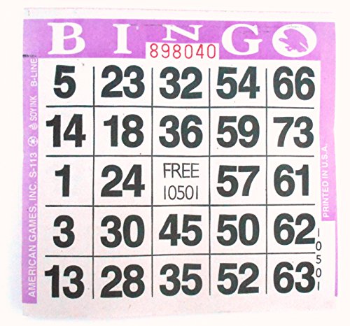 1on orchid bingo paper cards- (500 sheets per pack)
