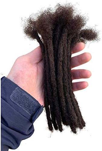 YONNA Human Hair Microlocks Sisterlocks Dreadlocks Extensions 20Locs Full Handmade (Width 0.4cm) 12inch Medium Brown #4
