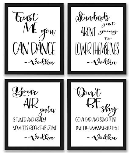 Bar Quotes and Sayings Art Prints | Set of Four Photos 8x10 Unframed | Great Gift for Drinking Buddies Bartender Bar Signs or Cocktail Lounge or Bar Signs Wall Decor Art New Funny Hilarious