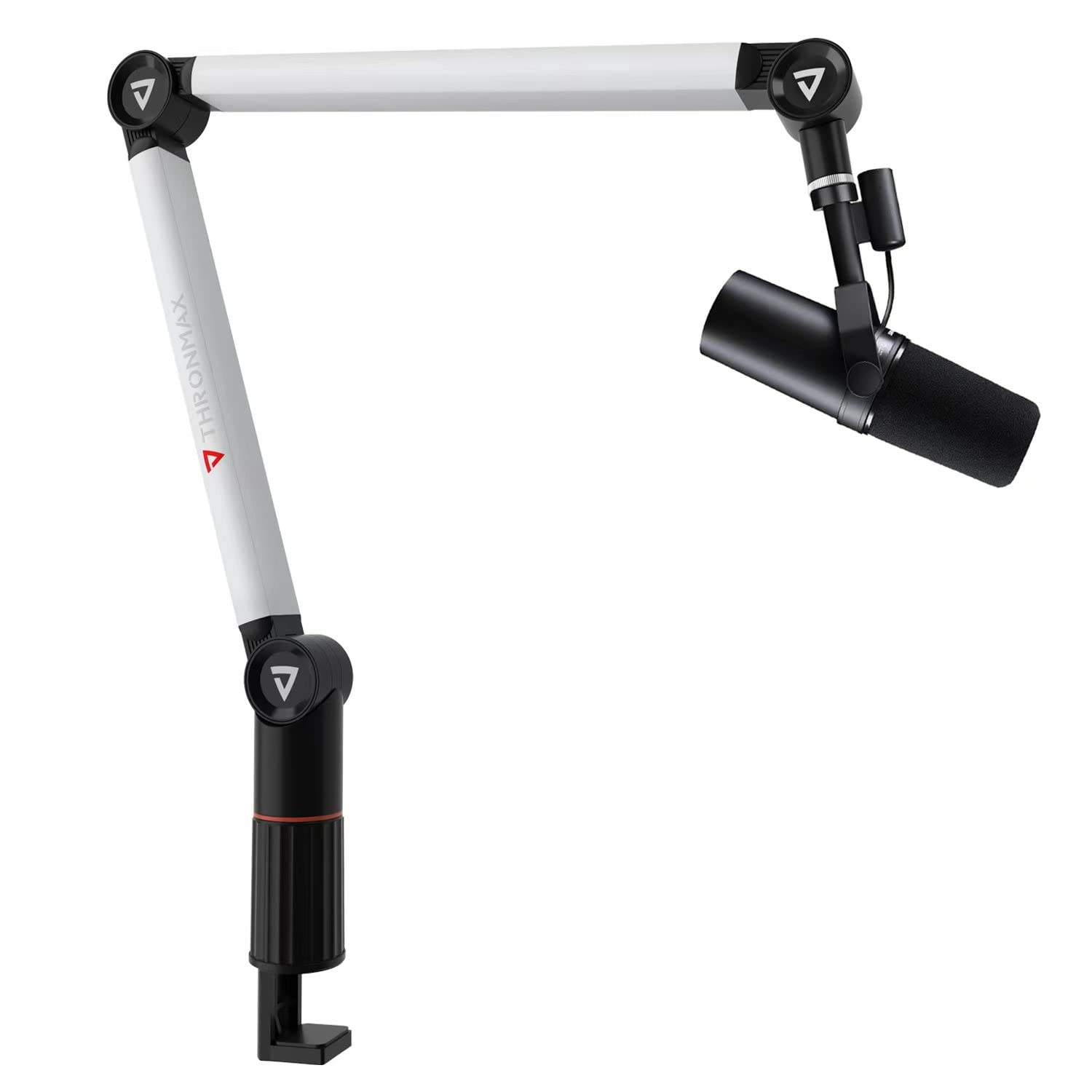 Professional Boom Arm Stand,THRONMAX Flex S5 Mic Stand for Game streaming, Podcasting and Broadcasting/Sturdy Stainless Steel Mic Stand with 3/8" to 5/8" Adapter/Hidden Cable Management