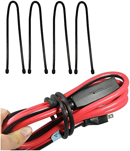 Twist Ties For Organizing Your Gear (4-Pk 24 Inch Ties - Extra Thick Diameter). Strong &amp; Sturdy. For Organizing, Bundling, Securing Your Medium-To-Large Appliances like Jumper &amp; Extension Cables, Power Tool Cords, Ropes, Hoses, Yoga Mat's, Etc. Use at Home, Office, Garage, Solve Your Disorganized Messes With a Simple Wrap And Twist Motion. A Must For Camping &amp; Backpack Gear. Organize Your Indoor, Outdoor, Sports, Automobile &amp; Boat Accessories With Bendable, Reusable Tie Downs 100% Lifetime Satisfaction Guarantee! (Black)
