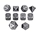 HESTYA 10 Pieces Metal Dices Set Game Polyhedral Solid Dice Set with Storage Bag and Zinc Alloy with Printed Numbers for Role Playing Game