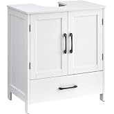 Cozivellia Bathroom Vanity Sink Cabinet, Under Sink Storage Cabinet with 2 Doors, Waterproof Pedestal Sink Cabinet for Bathroom, Laundry Room, Kitchen, White with Drawer