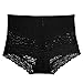 Eve's temptation Lily Women's High Waist Lace Seamless Slimming Panties Underwear Full Coverage-Black