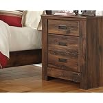 Ashley Furniture Signature Design – Quinden Nightstand with 2 USB Charging Ports – 2 Drawers – Vintage Casual – Dark Brown