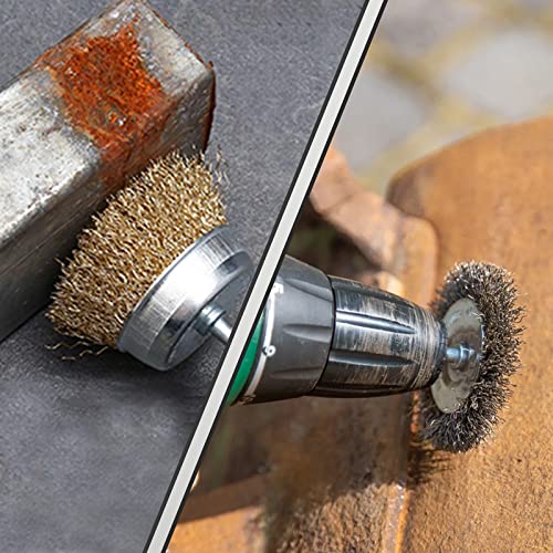 22pcs Wire Wheel Brush Set, Die Grinder Wire Brush for Drill, 1/4” Shank Wire Cup Brush