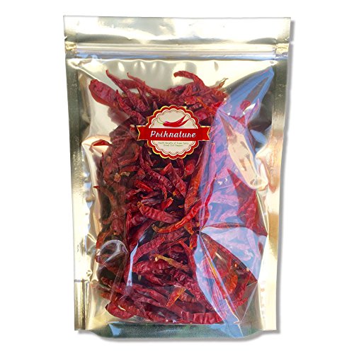 Premium Thai Dried Chili Pepper l 2 Big Bags l Super Dry and Extremely Spicy, Use to Cook, For Chili Oil, Hot Sauce, BBQ Sauce, Curry, and Chili Paste