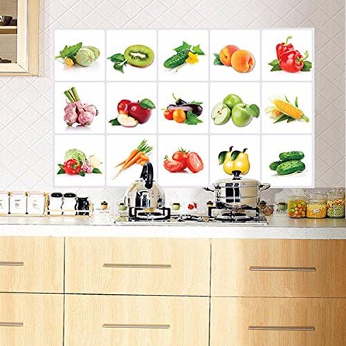 PANGUN 45 * 70cm Kitchen Vegetable Fruit Oil-proof Wall Sticker Removable Waterproof Sticker Home Decor
