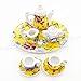 Odoria 1/12 Miniature Porcelain Tea Set 8Pcs Dollhouse Decoration Accessories, Yellow