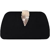 Evening Bag, Women Handbag, Banquet Bag, Dinner Clutch With Metallic Leaves Clasp