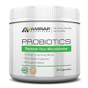 Image of AMRAP Nutrition - Probiotics - 12 Strain Probiotic Blend for Men - Women - Time Release Formula for Maximum Potency - Improves Digestion and Immune System