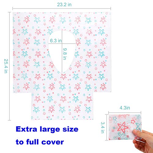 20 Packs XL Toilet Seat Covers -Disposable Full Cover Travel Potty Shields for Adult, The Pregnant, Kids Potty Training- Individually Wrapped Portable