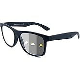 SOPHILY Photochromic Reading Glasses for Women Men, Womens Mens Full Reading Sun Glasses Variable Tinted Readers Grey Color Lens Black Frame, +2.0