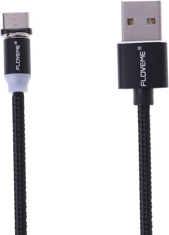 hgfcdd FLOVEME Magnetic Cable 1m Braided Mobile LED Type C Micro USB Magnet Charger Cable