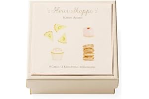 Karen Adams Flour Shoppe Gift Card Enclosure Box of 8 Assorted Cards with Envelopes