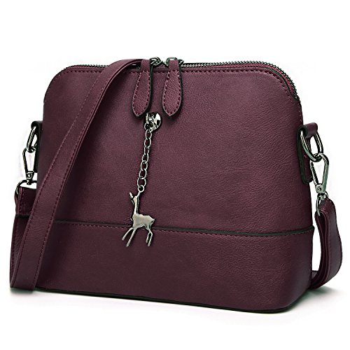 SiMYEER Stylish Crossbody Bags Shoulder Bag Purses for Women Small Ladies Handbags Messenger Bags (Wine)