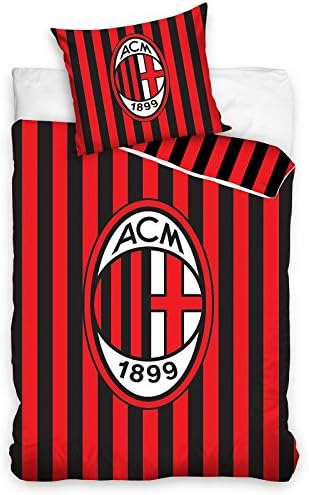 AC Milan Stripe Single Cotton Duvet Cover/2 Piece Sheet Set, 1 x Double Sided Sheet and 1 x Pillowcase/ Set