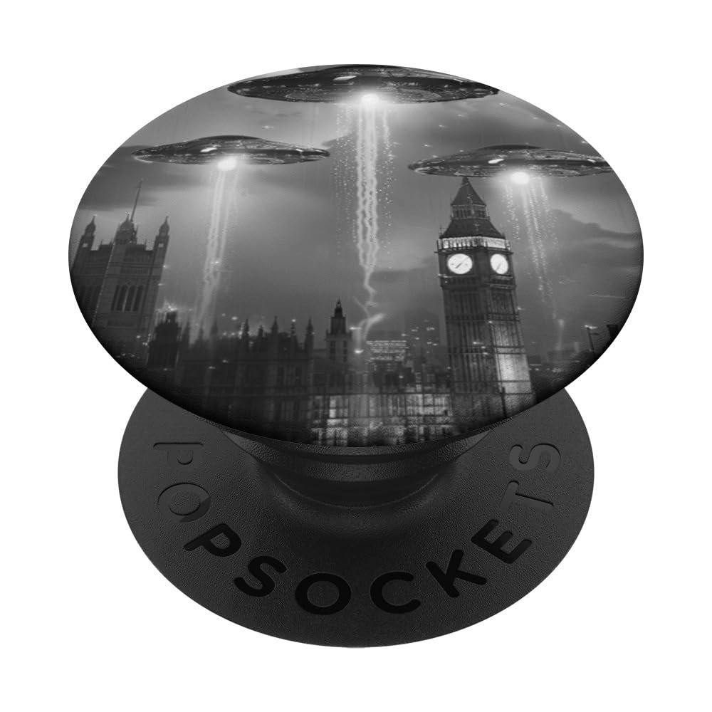 UFOs over London, aliens, UFO PopSockets Swappable PopGrip
