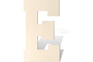 HOMENTHUS Large Wooden Letters 17 Inch, Big Wood Letters E Shape Cutout Alphabet Unfinished Vintage Sports Varsity Style Paintable Wooden Letters for Wall Decor Nursery Name Painting Crafts Party Room Decor