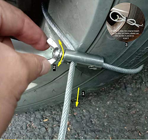 Super Easy HD Emergency Traction Snow Mud SUV Tire Chains - Anti Skid Multi-functional Universal Fit for Pickup SUV Car Van Light Truck ATV Jeep Motorcycle Honda Toyota Nissan VW Ford BMW GMC - Thumbnail 2