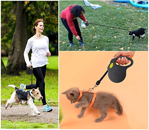 Retractable Dog Leash 16ft, Strong Durable, Walking Leash Large Medium Small Dogs 110lbs, Comfortable Anti-Slip Handle, Reflective Ribbon Cord, One Hand Operation YujueShop