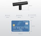 Probrico Black Stainless Steel T Bar Cabinet Handles 12mm Diameter Drawer Pull view 2