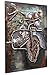Asmork 3D Metal Art - 100% Handmade Metal Unique Wall Art - Stereograph Oil Painting - Home Decor - Ready to Hang Sculpture Artwork (Motorcycle (20 x 30 inch))