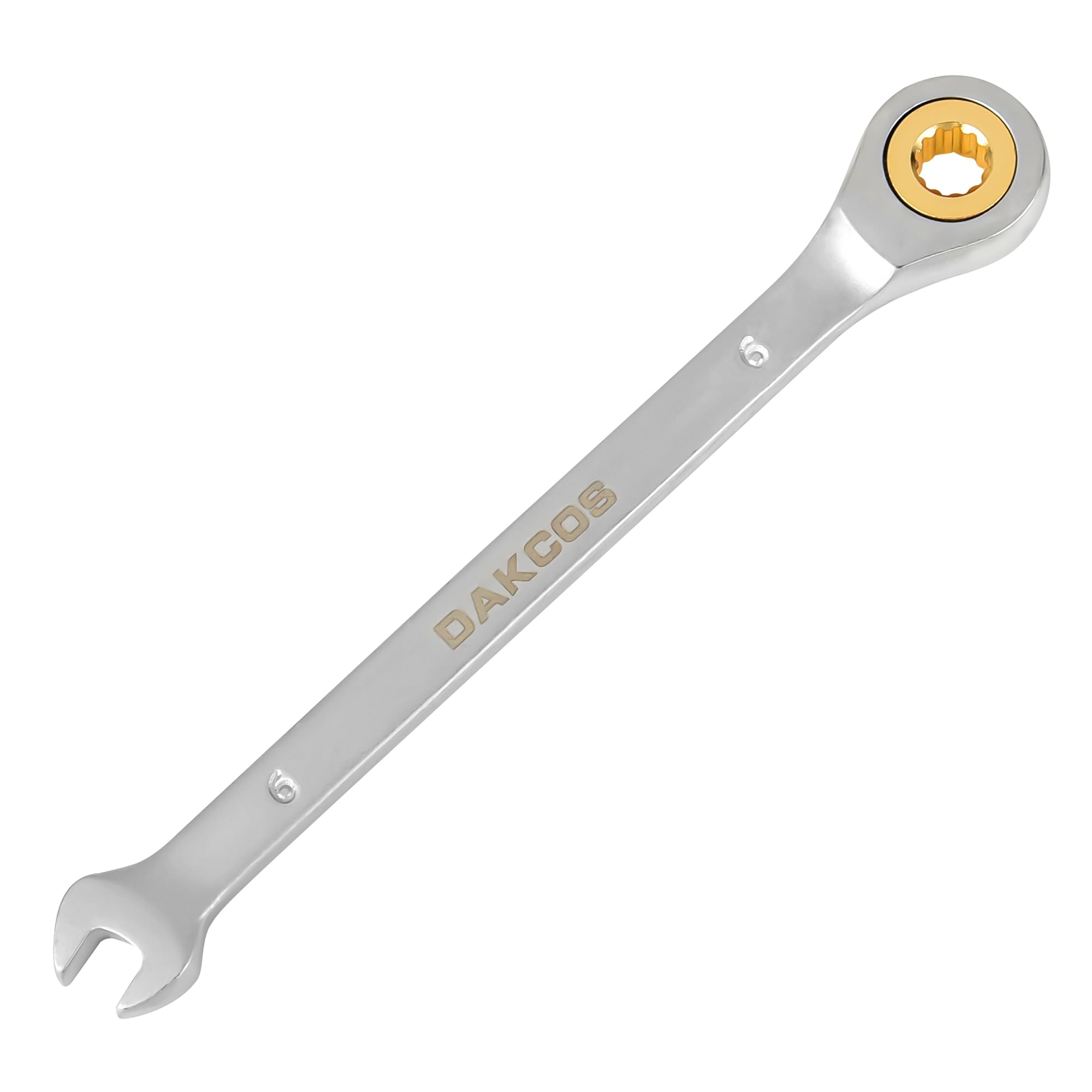 DAKCOS Fixed Head Ratchet Spanner 6mm Ratcheting Combination Wrench Chrome Vanadium Steel