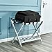 WELLAND Wood Collapsible Foldable Luggage Rack Holder with Shelf Suitcase Luggage Stands for Guest Room, White