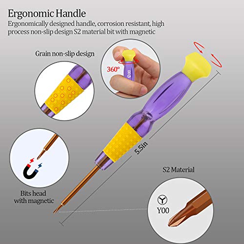 E.Durable Gamebit Set, 3.8mm and 4.5mm Security Screwdriver Game Bit Set for Nintendo Switch 3DS N64 Console Wii U Sega Master Genesis 32x, Game Cube Console,etc - Lifetime Warranty
