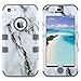 iPhone 5C Case,ULAK Shockproof Soft Silicone Rubber Hard Plastic Hybrid Heavy Duty Protection Kidproof High Impact Case Cover for Apple iPhone 5C-Artistic Art Marble pattern