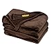 Oversize Flannel Throw Blanket with Cozy Plush Soft Cover for Sofa Chair and Bed Furniture Gift Brown