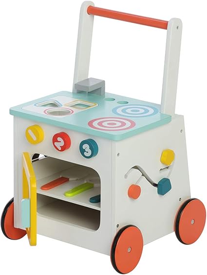 Amazon Com Labebe Children 2 In 1 Little Play Kitchen Wooden Push