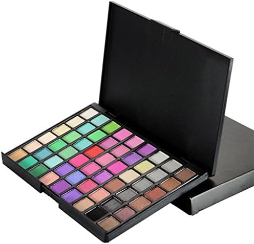 Whgo Eyeshadow Palette Makeup - Matte + Shimmer 54 Colors - Highly Pigmented - Professional Nudes Warm Natural Neutral Smoky Cosmetic Eye Shadows (16.2CMX11.2CMX1.5CM, B)