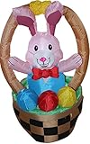 4 ft. Airblown Inflatable Easter Bunny with Eggs and Basket - Yard Decoration
