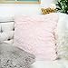 Homey COZY Faux Fur Throw Pillow Cover,Lavender Pink Double-Side Luxury Fluffy Super-Soft Plush Fur Decorative Couch Cushion Pillow Case 20 x 20 Inch, Cover Only