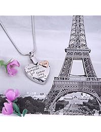 Tammy Jewelry - Collar con urna de acero inoxidable para cenizas de mi lado para siempre en mi corazón, para mamá, papá, hermano, hermana, hija, hijo