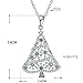 JDXN Christmas Santa Tree Claus Snowman Cubic Zirconia Pendant Necklace For Women Girls Christmas Jewelry (Silver Christmas tree)