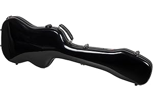 Crossrock Deluxe Fiberglass Case for Jazz Bass Style Guitars with TSA Lock-Black (CRF2020JBBK)