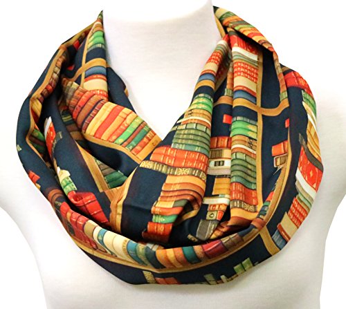 Book scarf Library Bookshelves Infinity Scarf birthday gift for her