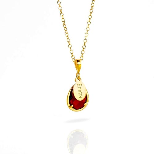 Personalized Garnet Necklace, January 