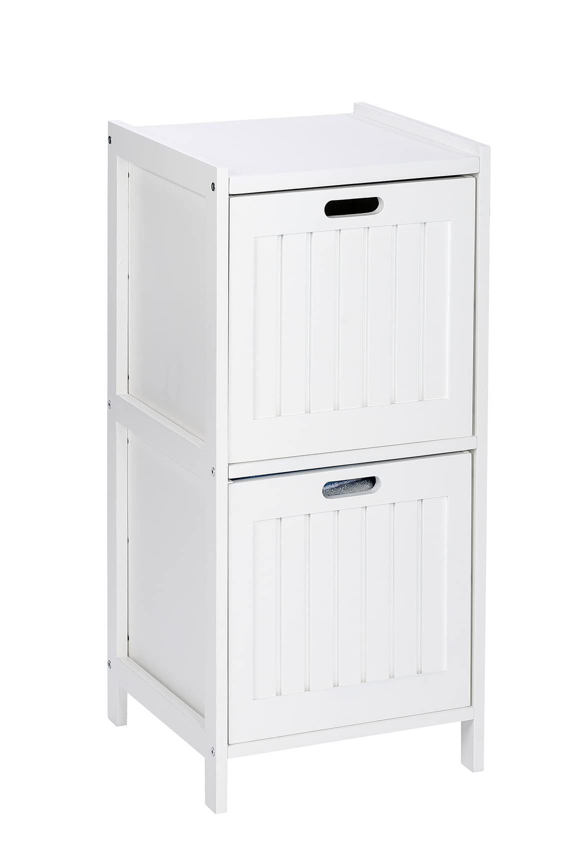 WENKO 21858100 Shelf Oslo - 2 drawers, bathroom shelf, Wood, 36 x 76 x 36 cm, White